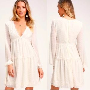 NWT Lulu’s Wistful Moment Swiss Dot Dress Sz Large